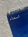Gebedskleed met Naam - Donkerblauwe Velvet Gebedskleed