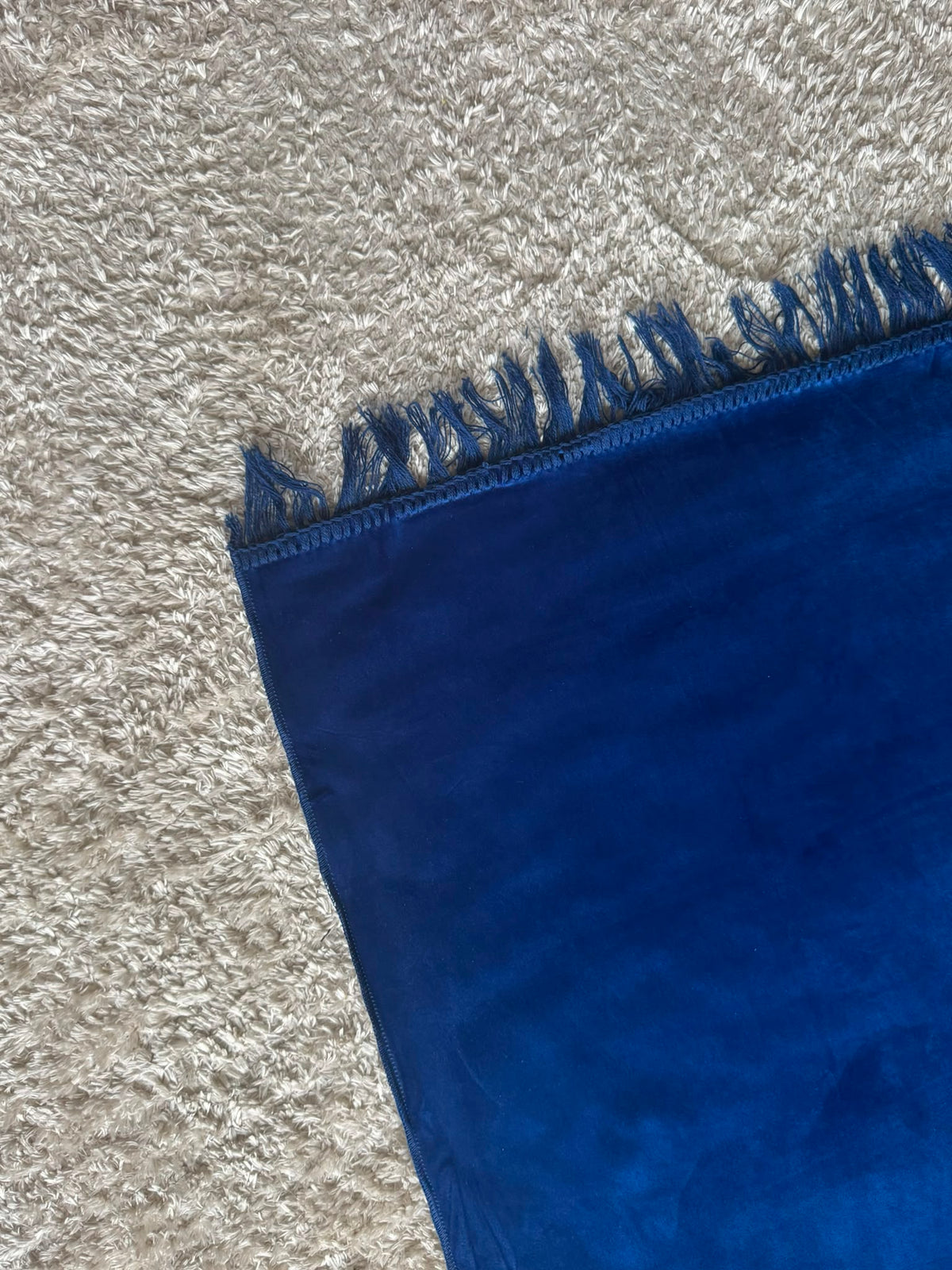 Gebedskleed met Naam - Donkerblauwe Velvet Gebedskleed
