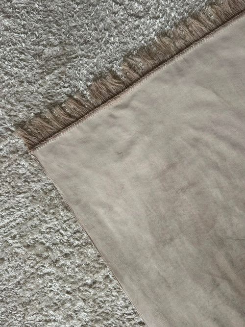 Prayer Mat with Name - Beige Velvet Prayer Mat
